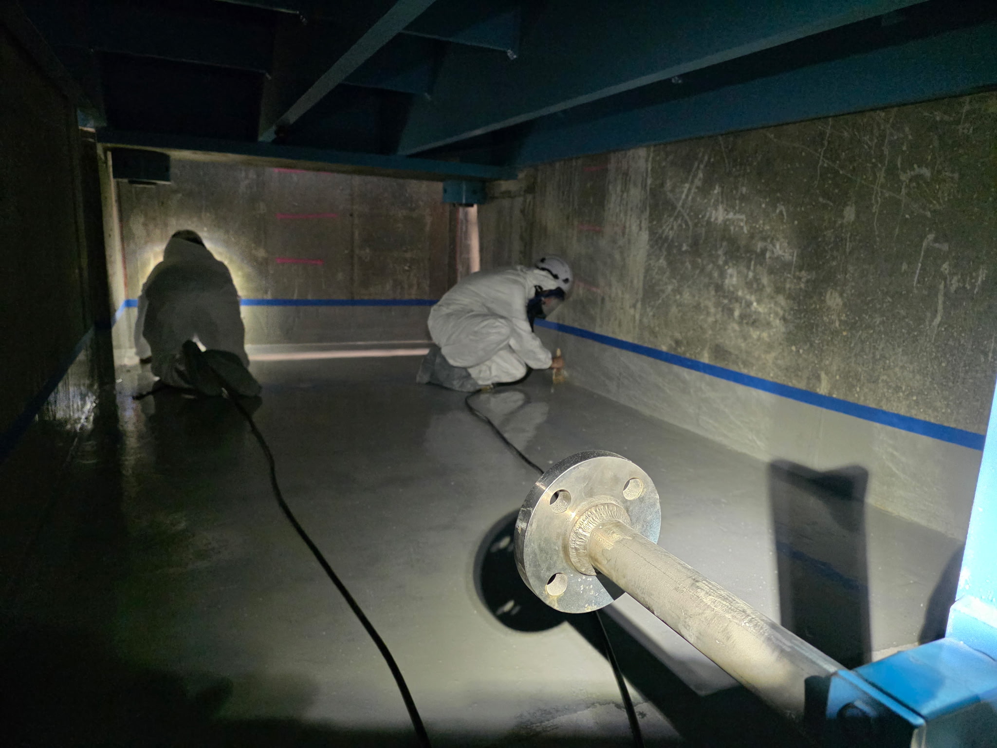 Secondary containment coating application
